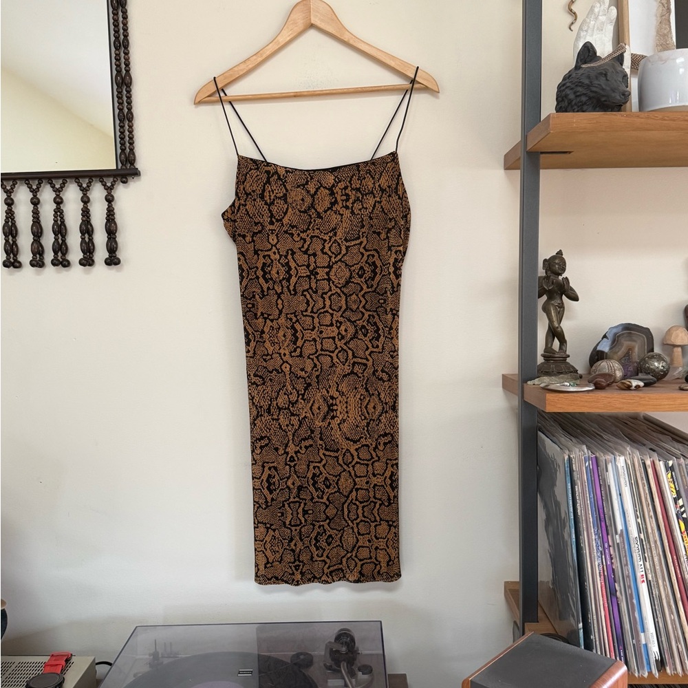Y2K Mini Dress with Snake Print